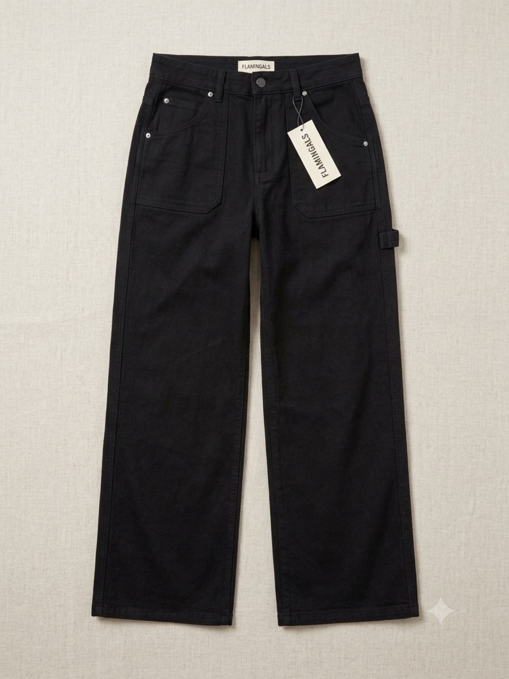 Flamingals Black Wide-Leg Jeans